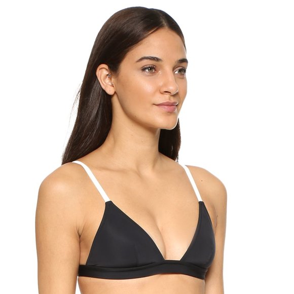 NEW SOLID & STRIPED Black Triangle Bikini Set - Picture 3 of 9